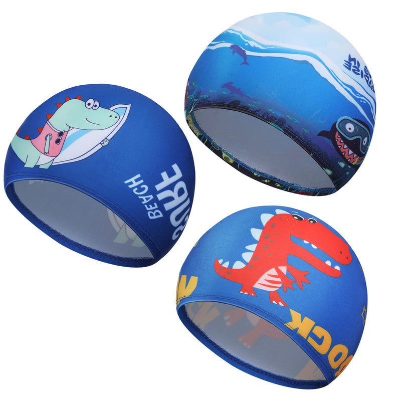 3 Pieces Kids Swim Caps for Boys Girls Age 1-6 Waterproof Swimming Cap Pool Cap for Kids Child Swim Caps for Toddler Youth - BeesActive Australia
