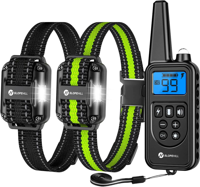 Dog Training Collars with Remote, Electronic Dog Shock Collars with Beep, Vibration, Shock, Light and Keypad Lock Mode, Waterproof Electric Dog Collar Set for Small Medium Large Dogs - BeesActive Australia
