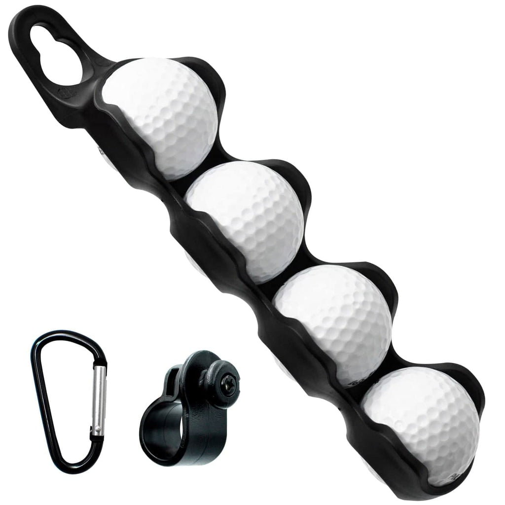 BUKA Golf Ball Holder (Holds 4 Balls) - Includes Carabiner and Clip for Easy Attachment to Bag or Golf cart, Great Gift for Golf Lovers - BeesActive Australia