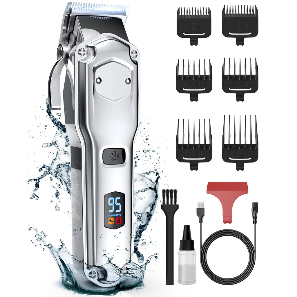 oneisall Dog Clippers for Grooming for Thick Heavy Coats/Low Noise Rechargeable Cordless Pet Shaver with Stainless Steel Blade /Waterproof Dog Shaver for Dogs Pets and Animals Sliver - BeesActive Australia