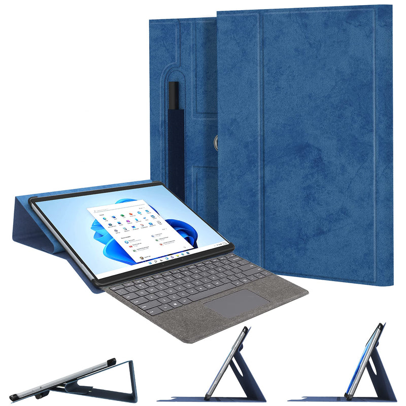 E NET-CASE Case for Microsoft Surface Pro X 13 inch (2021/2020/2019) , Lightweight Multi-Angle Rotatable Stand Case for New Surface Pro X Tablet Deep Blue - BeesActive Australia