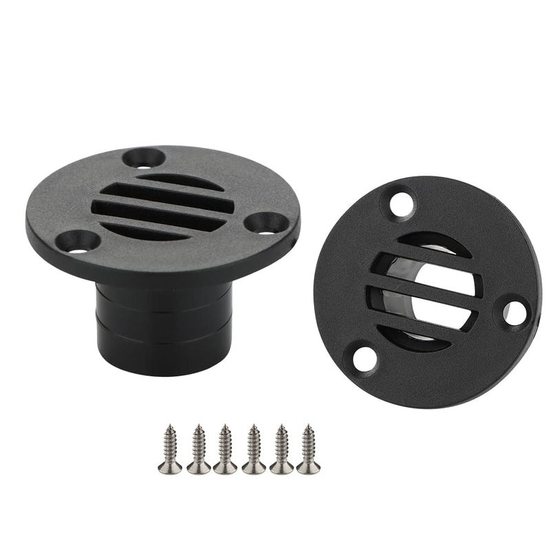 VTurboWay 2 Pcs Nylon 45 x 26mm Boat Floor Deck Drain Fit for Yacht Kayak Deck Drainage Supplies, Black, Free Mounting Screws - BeesActive Australia