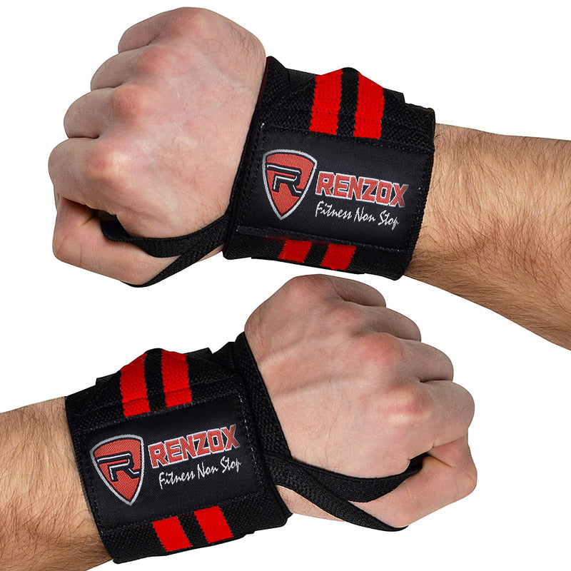 Renzox Wrist Wraps for Weightlifting Men & Women Powerlifting wrist wraps 18” Premium Quality Wrist Wrap with Thumb Loop (pair) - BeesActive Australia