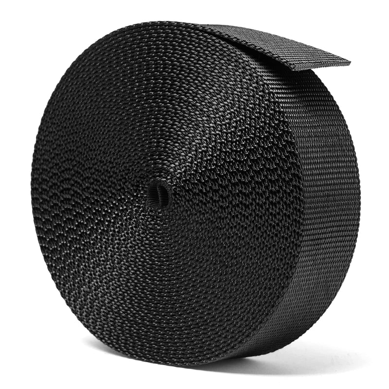 BEYOURD Heavyweight Nylon Webbing Strap, Heavy Duty Nylon Straps, Flat Black Webbing Strapping for Outdoor DIY Crafts, 12 Yards by 3/8", 5/8", 3/4", 1", 1-1/4", 1-1/2", 2" Wide 1.5 Inches - BeesActive Australia