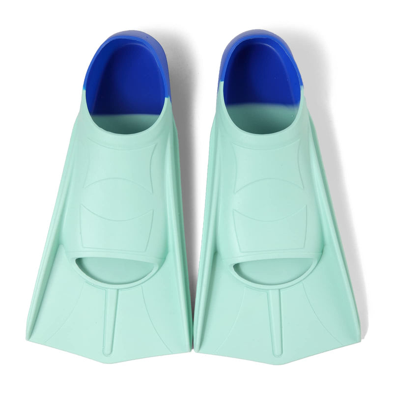 Fanwill Kids Swim Fins, Swim Training Fins for Snorkeling Swimming Diving, Floating Fins Comfortable Swim Flippers for Child Green&Blue Medium - BeesActive Australia