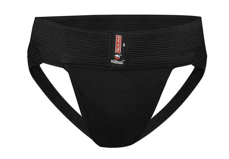 WMX KD Willmax Jockstrap Gym Cotton Supporter with Cup Pocket Multi Sport Black Small - BeesActive Australia