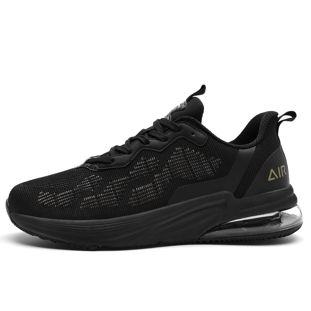 JOYFON Men's Air Athletic Running Shoes Fashion Trail Sport Gym Jogging Walking Tennis Fitness Sneaker 11.5 Allblack02 - BeesActive Australia