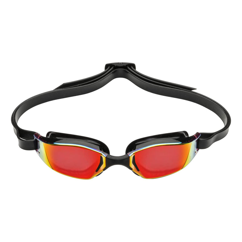 Aqua Sphere XCEED Adult Swim Goggles - Curved Lens Technology, Adjustable Nose Bridge -| Unisex Adult, Red Titanium-Mirrored Lens, Black/Black Frame, One Size (EP3030101LMR) - BeesActive Australia