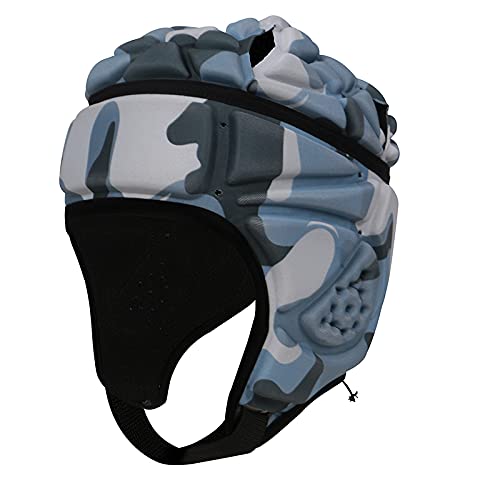 Soft Head Protector for Sports Training or Martial Arts | Flag Football Gear and Rugby Helmet for Adults | Head Protection Lightweight and Adjustable Helmets Blue Camo - BeesActive Australia