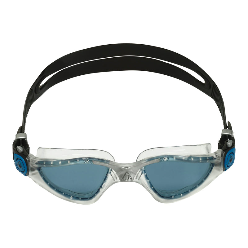 Aqua Sphere Kayenne Adult Swim Goggles - 180-Degree Distortion Free Vision, Ideal for Active Pool or Open Water Swimmers Unisex Adult, Smoke Lens, Transparent/Silver/Petrol Frame,One Size,EP2960098LD - BeesActive Australia
