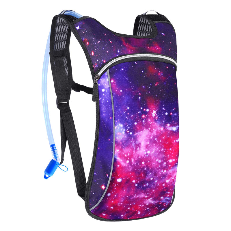 Hydration Pack,Hydration Backpack with 2L Hydration Bladder Lightweight Insulation Water Pack for Festivals,Raves, Hiking, Biking, Climbing, Running and More Purple Starry - BeesActive Australia