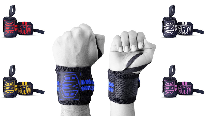 Daan Mma AMA Wrist Wraps for Weight Lifting Cotton Straps, Thumb Loop, Powerlifting Bodybuilding Fitness Strength Gym Training Crossfit Workout, Gymnastics Calisthenics 18" Professional Grade Straps - BeesActive Australia
