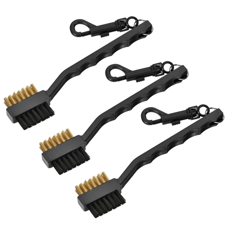 MECCANIXITY Golf Club Brush Double Sided Cleaning Groove Cleaner with Clip Black - BeesActive Australia