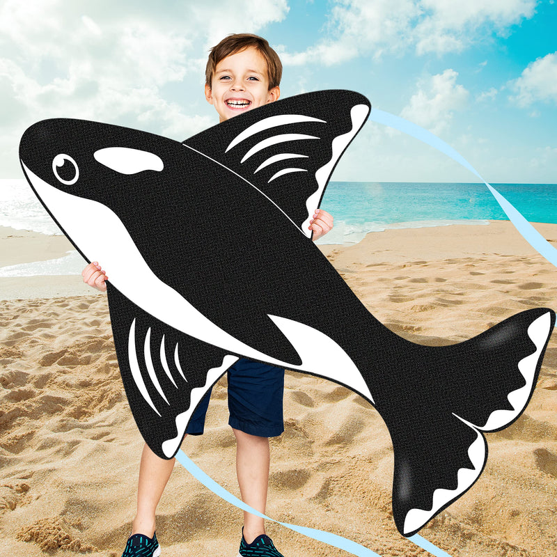 JEKOSEN 2022 Orca Kites for Kids Ages 4-8, 8-12, Adults Easy to Fly for Boys Girls Whale Kites with Long Tail for Beach Trip Family Outdoor Game Park Activities Black - BeesActive Australia