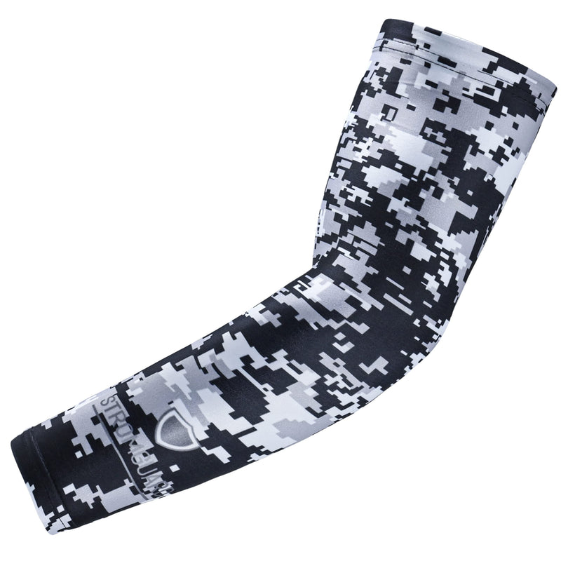 Stromguard Compression Sports Arm Sleeve Digital Camo Baseball Football Basketball - (One Arm Sleeve) Adult Small #1 - Black-gray-white - BeesActive Australia