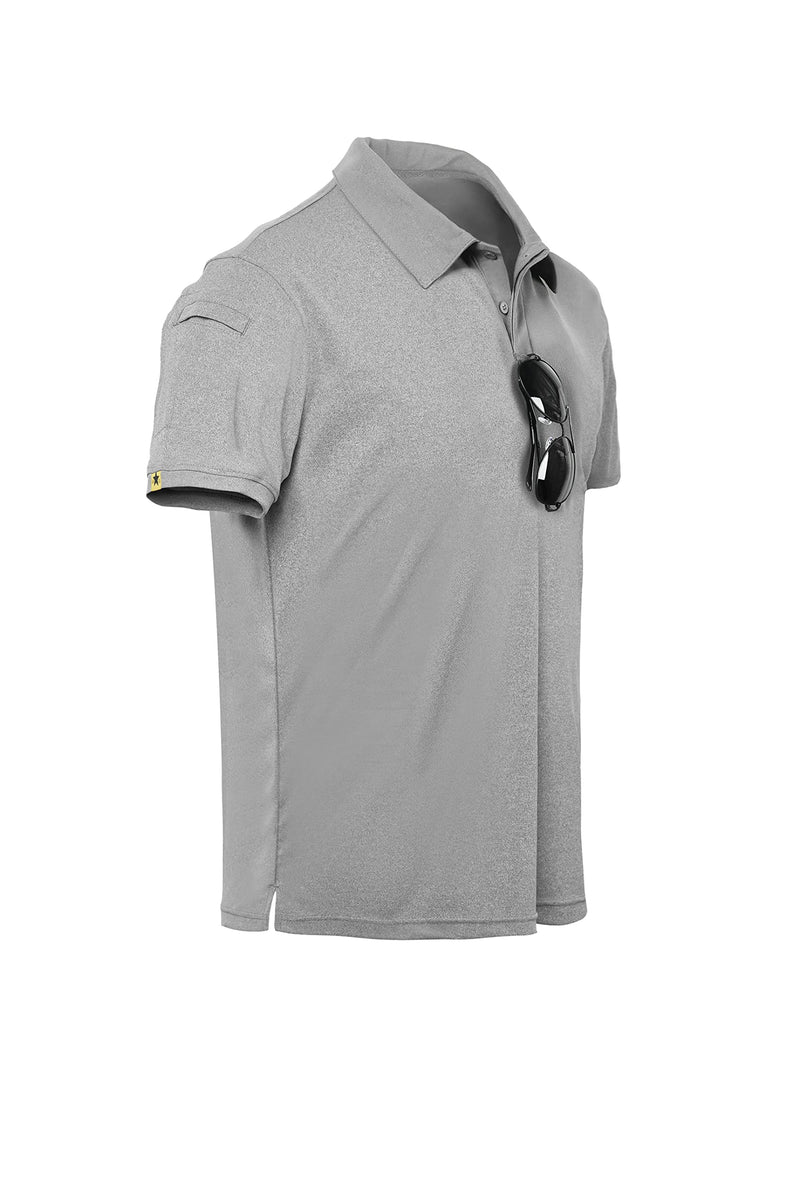 Jofofun Men's Performance Polo Shirts Tactical Short Sleeve Athletic Jersey Quick Dry Tennis Golf T-Shirt Grey Small - BeesActive Australia