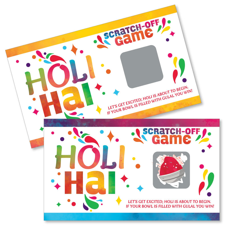 Big Dot of Happiness Holi Hai - Festival of Colors Party Game Scratch Off Cards - 22 Count - BeesActive Australia