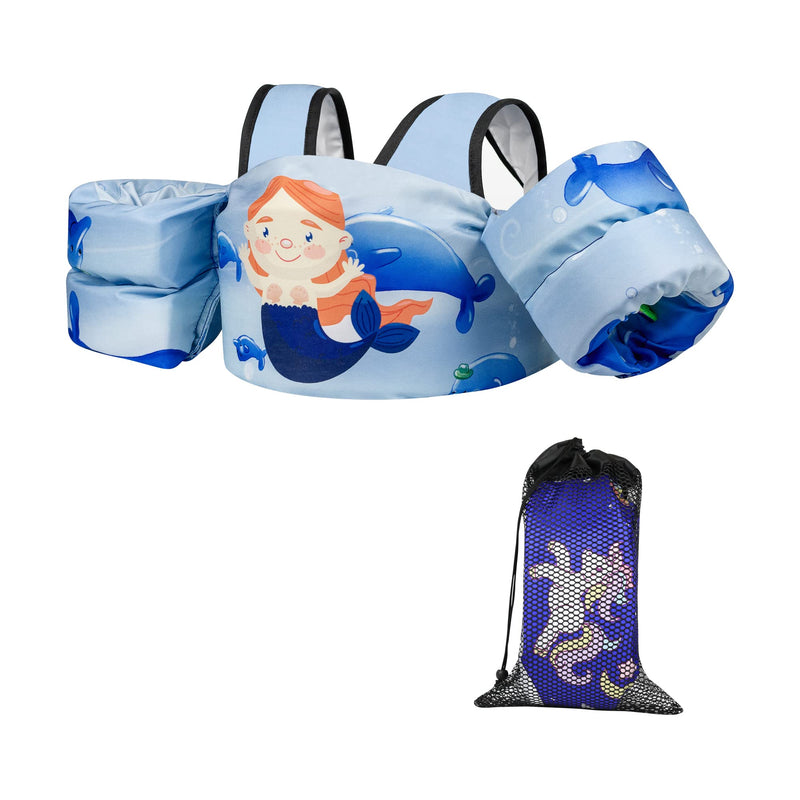 TOAUXUNG Adjustable Kids Swim Vest for Baby Swimming Training,Infant Baby Vest Swim Aid for 22-66 Pounds Boy and Girl Updated-Mermaid - BeesActive Australia