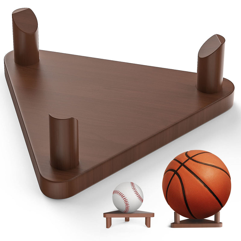 Ball Stand Holder,Ball Display Stand Wooden for Football Basketball Stand Soccer Ball Holder,Rugby Ball Volleyball Sports Ball Storage Rack Made of Solid Wood,Trophy Autograph Memorabilia Display Case - BeesActive Australia