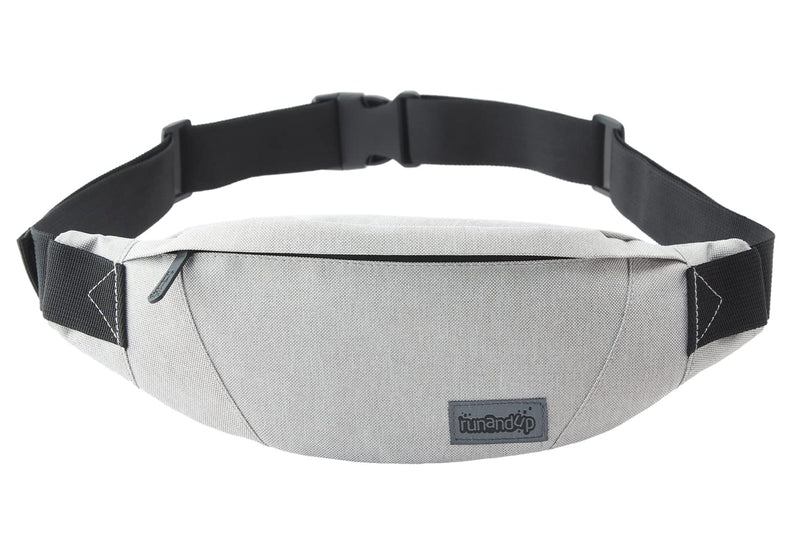 Fanny Pack for Men Women Waist Pack Bag with Headphone Jack and 3 Zipper Pockets Adjustable Straps (Light Gray) Large-Light Gray(3 Zipper Pockets) - BeesActive Australia