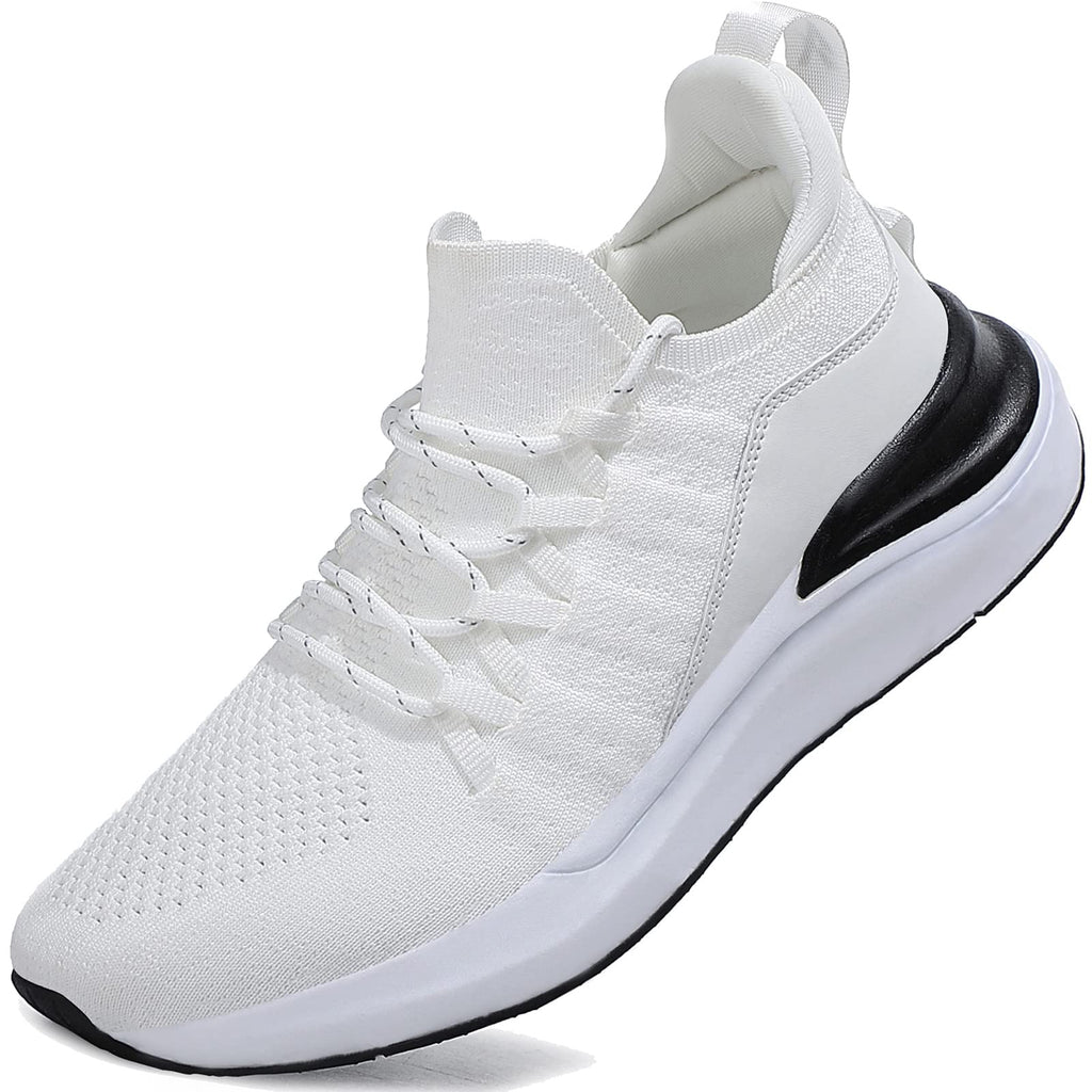 Komeriiy Men's Walking Shoes Breathable Lightweight Slip-On Casual Fashion Tennis Sneakers 13 White - BeesActive Australia