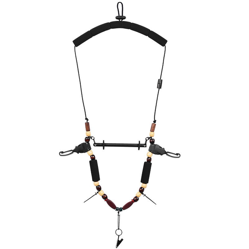 SF Fly Fishing Lanyard Necklace Unloaded Black Adjustable Tool Holder with Foam Neck Strap Horizontal Tippet Bar Quick Release for Fishing Accessories Black-Only Lanyard - BeesActive Australia