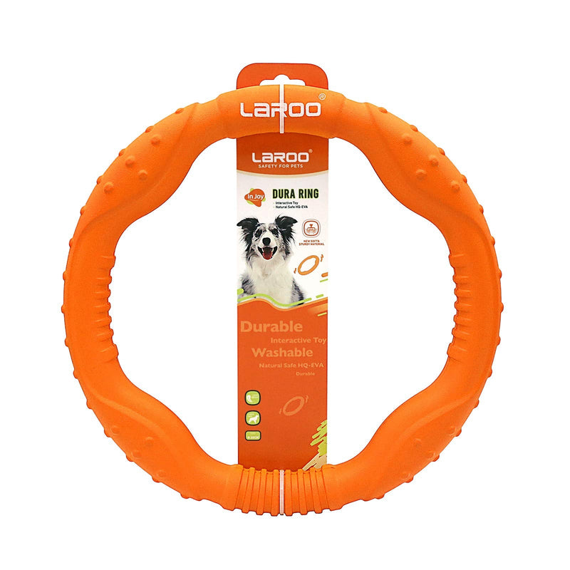 LaRoo Dog Flying Ring Toys, Floating Flying Dog Disc Toys, Summer Pet Training Outdoor Durable Chew Toys for Medium and Large Dogs Orange-L - BeesActive Australia