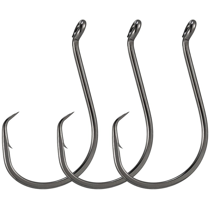 Dr.Fish 100 Pack Fishing Octopus Circle Hook Live Bait Hook Black Nickel Sharp Offset Wide Gap Surf Fishing Catfish Bass Carp Bluegill Tuna Freshwater Saltwater #8-10/0 - BeesActive Australia