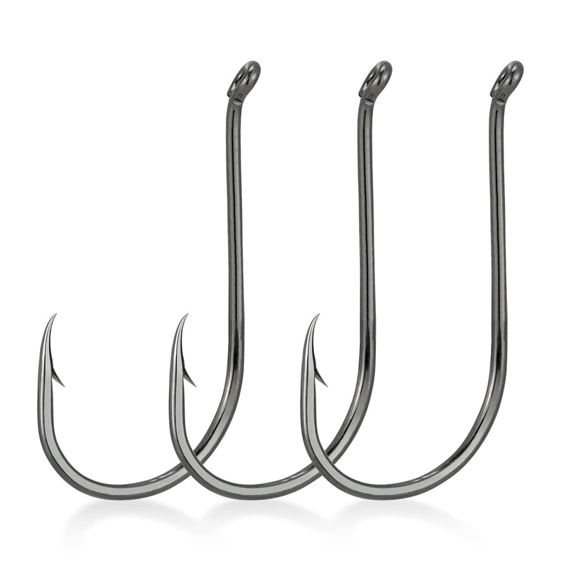 Dr.Fish 100 Pack Fishing Octopus Hook Live Bait Hook Black Nickel Sharp Offset Surf Fishing Catfish Bass Fishing Hooks Texas Drop Shot Rig Carp Bluegill Tuna Freshwater Saltwater #8-10/0 #1/0-100 Pack - BeesActive Australia