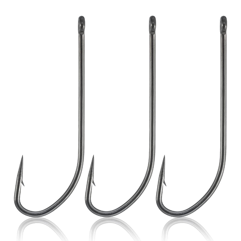 Dr.Fish 100 Pack O'shaughnessy Hook High Carbon Steel Fishing Hooks Sea Bass Fishing J Hooks for Freshwater Saltwater Size 10-10/0 - BeesActive Australia