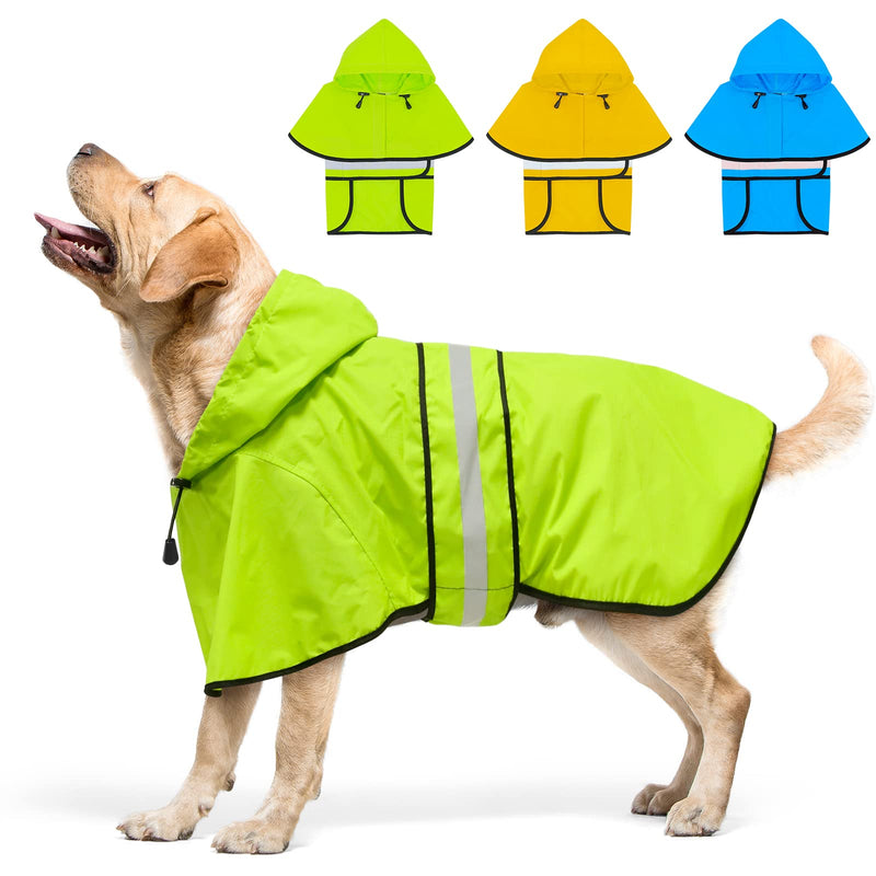 Dolitego Dog Raincoat - Reflective Dog Rain Coat, Waterproof Dog Jacket, Adjustable Dog Rain Jacket with Hoodie, Lightweight Dog Poncho Slicker for Small Medium Large Dogs Green - BeesActive Australia