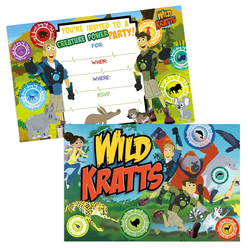 12 Set Wild Birthday Invitations Cards Friends Invite Party Supplies Gift Card - BeesActive Australia