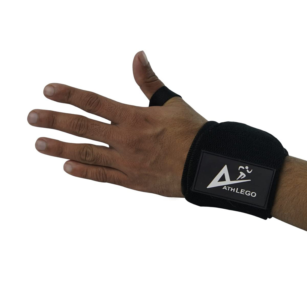 Athlego Wrist Wraps for Weightlifting Men, Professional Lifting Wrist Wraps with Thumb Loop for Strength Training, Bodybuilding, Weight Lifting Black - BeesActive Australia