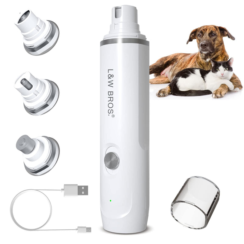 L&W BROS. Dog Nail Grinder, Rechargeable Dog Nail Grinder for Large Dogs, Pet Nail Grinder for Small Medium Dogs Cats Claw Care & Grooming Electric Dog Nail Trimmer - BeesActive Australia