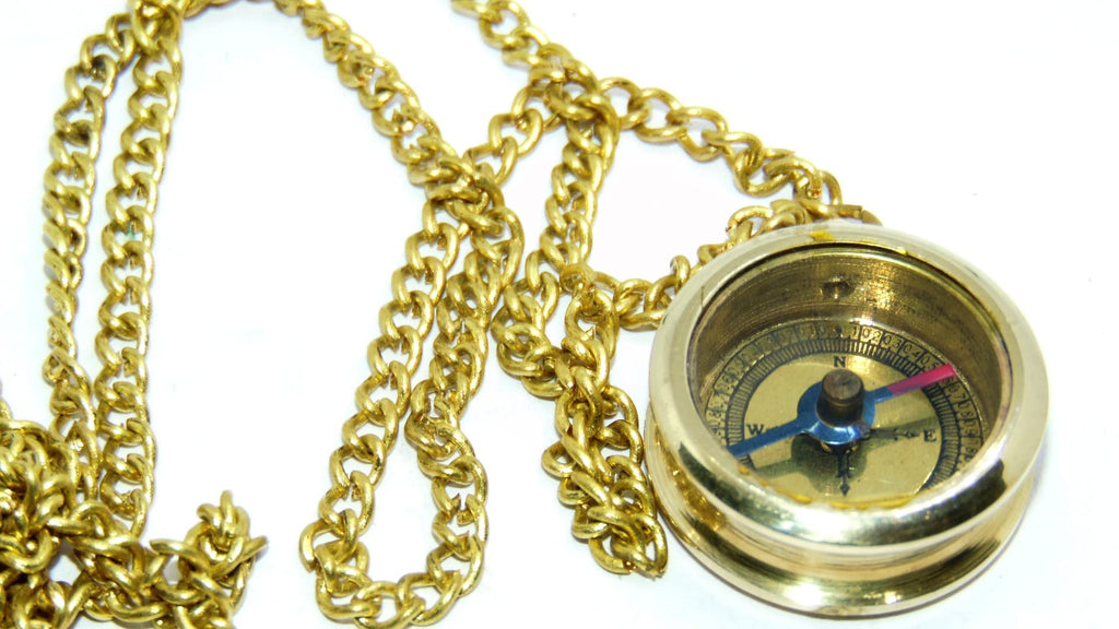 Antique Nautical Pocket Compass with Chain Vintage Working Collectible Vintage Handmade Nautical Brass Compass for Hiking, Surviving Vintage Style Nautical Compass by DOLLAND London - BeesActive Australia