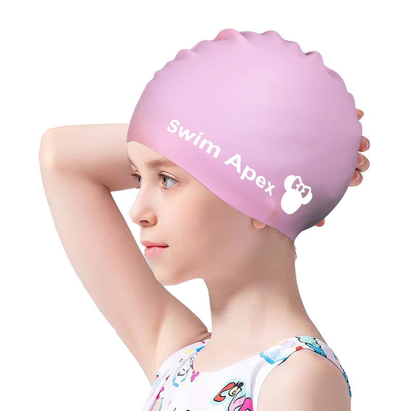 Kids Swim Caps for Kids,Silicone Swimming Cap for Boys Girls, Cartoon Swimming Hat for Long and Short Hair, Waterproof Comfy Bathing Cap, Cover Ears Waterproof Bathing Cap Keep Hair Dry Purple - BeesActive Australia
