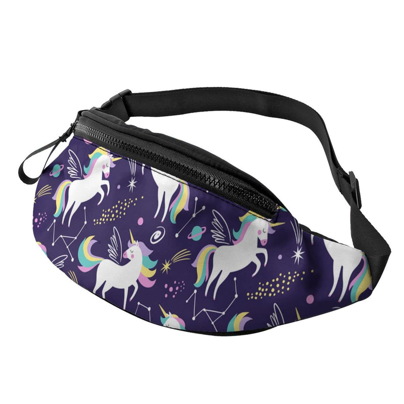 Cute Unicorns Fanny Pack For Men Women,With Adjustable Zipper Lightweight Strap Waist Pack For Casual Running Hiking Cute Unicorns - BeesActive Australia