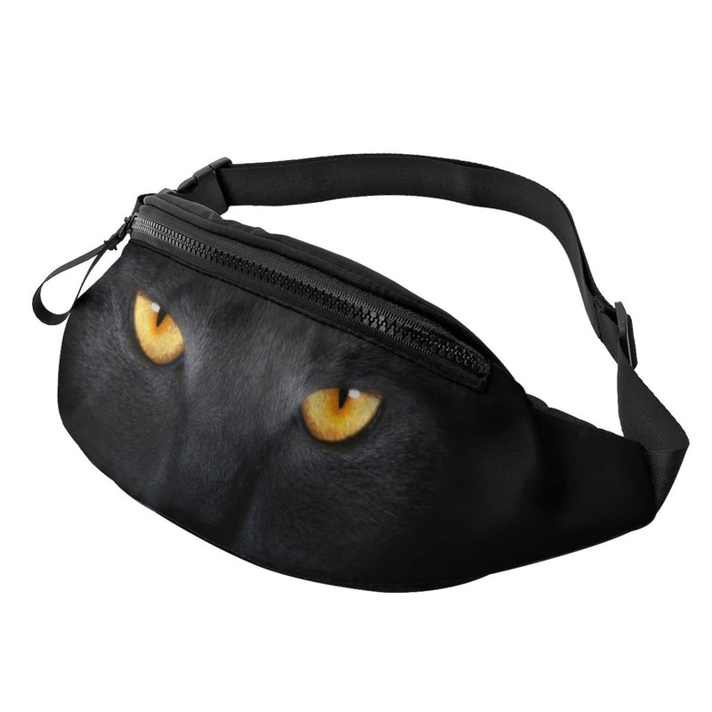 Black Cat Fanny Pack For Men Women,With Adjustable Zipper Lightweight Strap Waist Pack For Casual Running Hiking Black Cat - BeesActive Australia