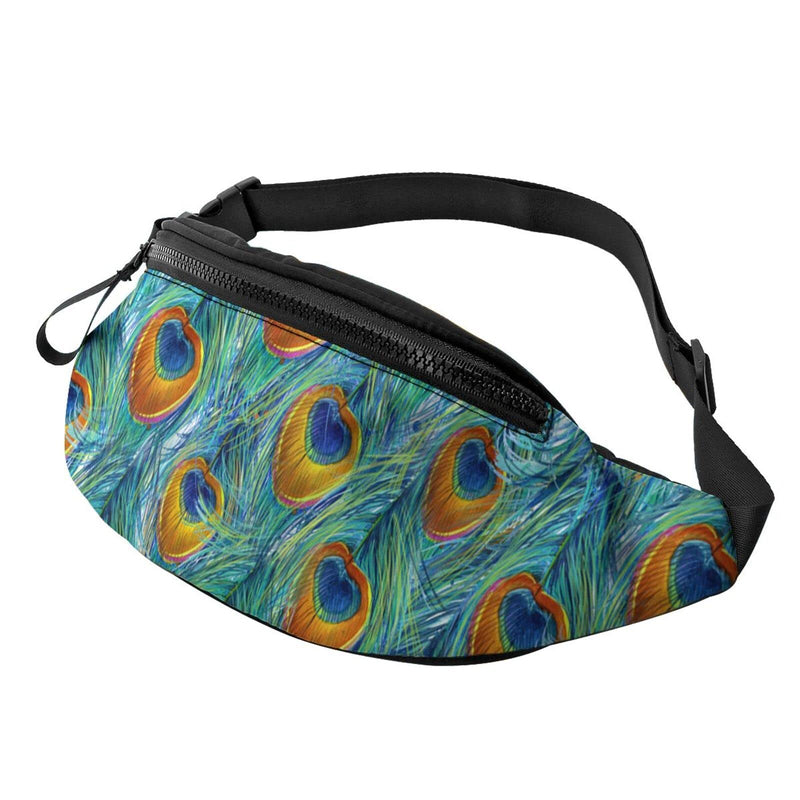 Peacock Fanny Pack For Men Women,With Adjustable Zipper Lightweight Strap Waist Pack For Casual Running Hiking Peacock - BeesActive Australia