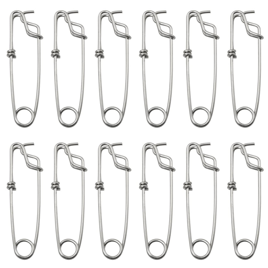 ZRM&E 12pcs Stainless Steel Longline Snap Clips 2.0x80mm Tuna Fishing Connectors Accessories Closed Eye Pin - BeesActive Australia