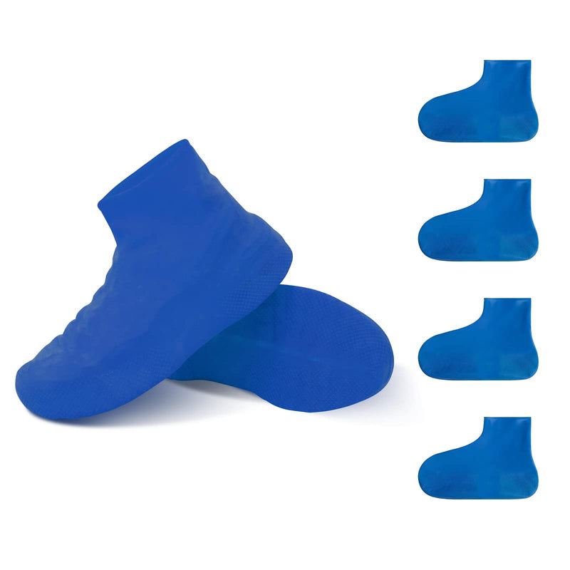 TCCFCCT Waterproof Shoe Covers, Reusable Silicone Shoe Protectors for Men, Women, Durable, Easy to Carry, Nonslip Rain Shoe Covers for Rain, Snow, Car Washing, Camping 2 Blue Medium - BeesActive Australia