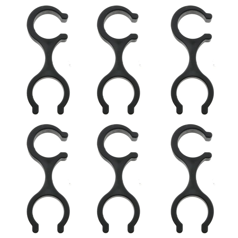 HJGarden 6PCS Hiking Pole Clips, Trekking Poles Clamp Double Rods Buckles Poles Rod Connectors, Trekking Pole Clips Connectors for Outdoor Sports Hiking Camping Travelling Walking Stick Holders, Black - BeesActive Australia
