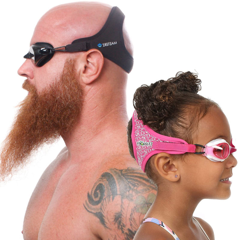 Frogglez Swim Goggles for Kids & Masterz for Adults & Teens Bundle - Premium Pain-Free Strap | Anti-Fog Mirrored Lenses - BeesActive Australia