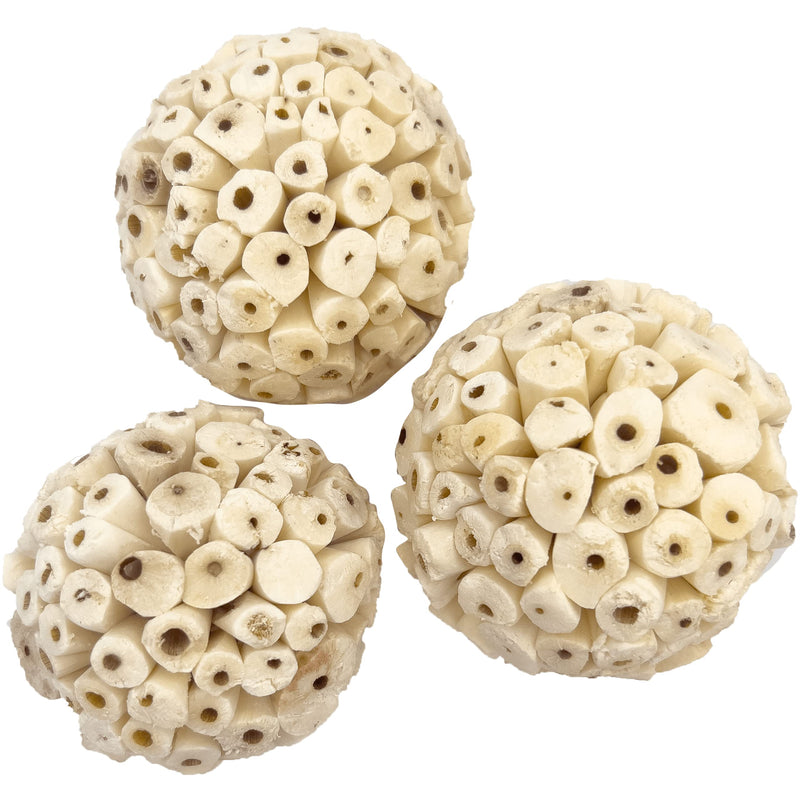 Mandarin Bird Toys Assorted Sola Bird Toys by M&M - Air Dried Natural Shredding Foot Toys, Lots of Part Sizes Big Sola Balls Pack (3) - BeesActive Australia
