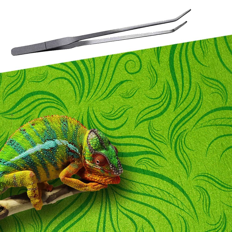 REP BUDDY 2 Pack Reptile Carpet Rainforest Tropical Mat & Reversible Substrate, Terrarium Liner Bedding, for Lizard,Chameleon,Gecko,Snake,Ceratophrys with Tweezers Feeding Tong 40 Gallon(36x18in) - BeesActive Australia