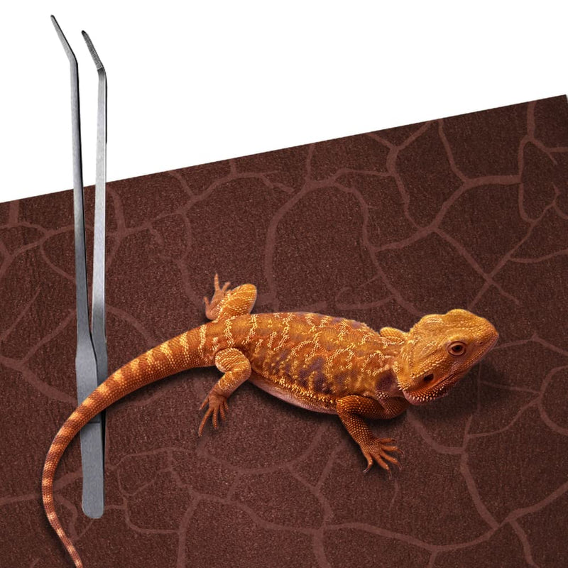 REP BUDDY 2 Pack Reptile Carpet Desert Reptile Mat & Reversible Substrate, Terrarium Liner Bedding, for Lizard,Chameleon,Gecko,Snake,Ceratophrys with Tweezers Feeding Tong 40 Gallon(36x18in) - BeesActive Australia