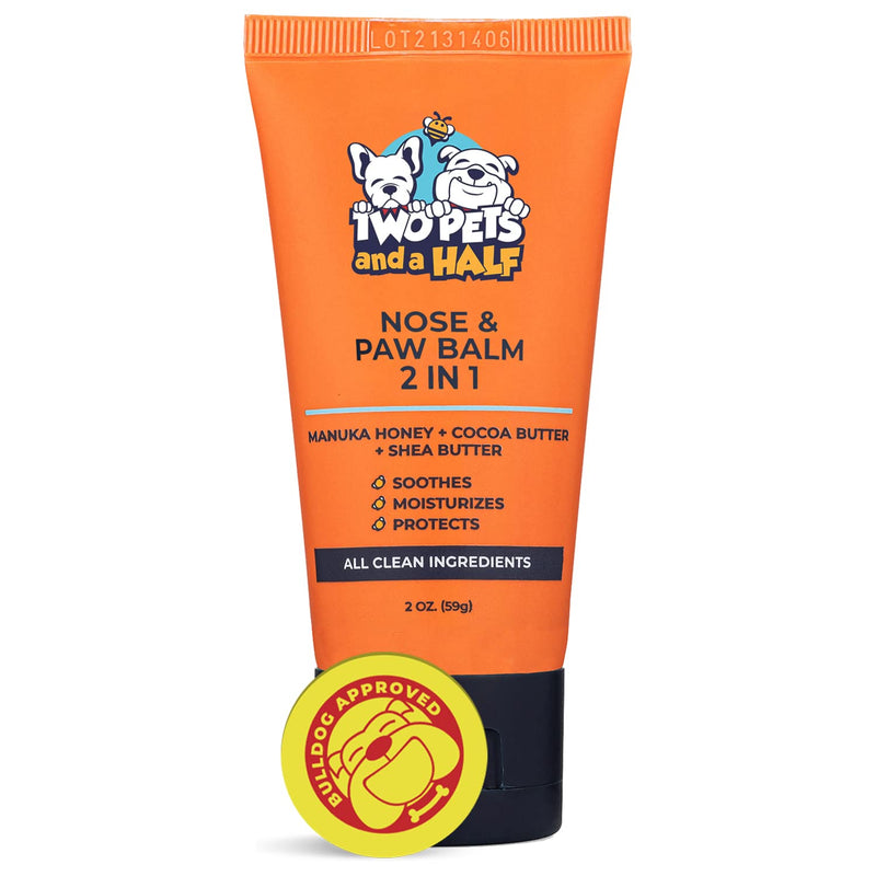 Bulldog Nose Butter & Paw Balm Treatment for Dry, Cracked and Rough Paw & Snout 2oz-Also Paw Moisturizer for Dogs and Protection for Hot Pavement-Dog Nose & Paw Balm,Paw Cream & Snout Soother for Dogs Pack of 1 - BeesActive Australia