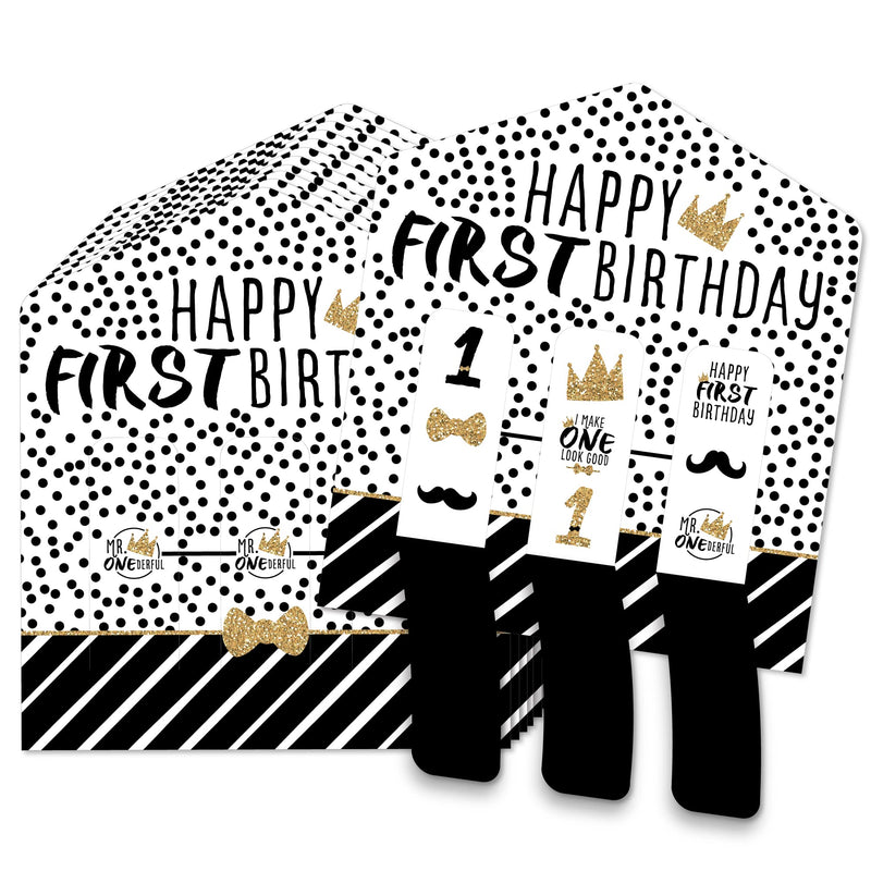 Big Dot of Happiness 1st Birthday Little Mr. Onederful - Boy First Birthday Party Game Pickle Cards - Pull Tabs 3-in-a-Row - Set of 12 - BeesActive Australia