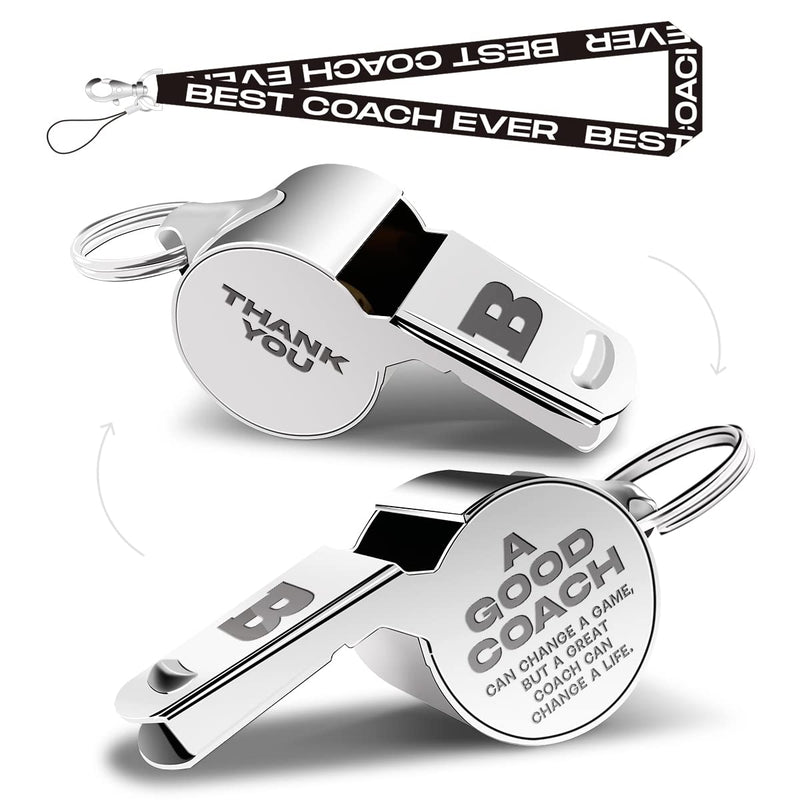 QIBAJIU Whistles with Lanyard,letterB, Coach Whistle, Football Gifts, Football Soccer Hockey Basketball Volleyball Baseball Coach Gifts for Men Women Teacher Thank You Cheer Coach Gift – Coach - BeesActive Australia