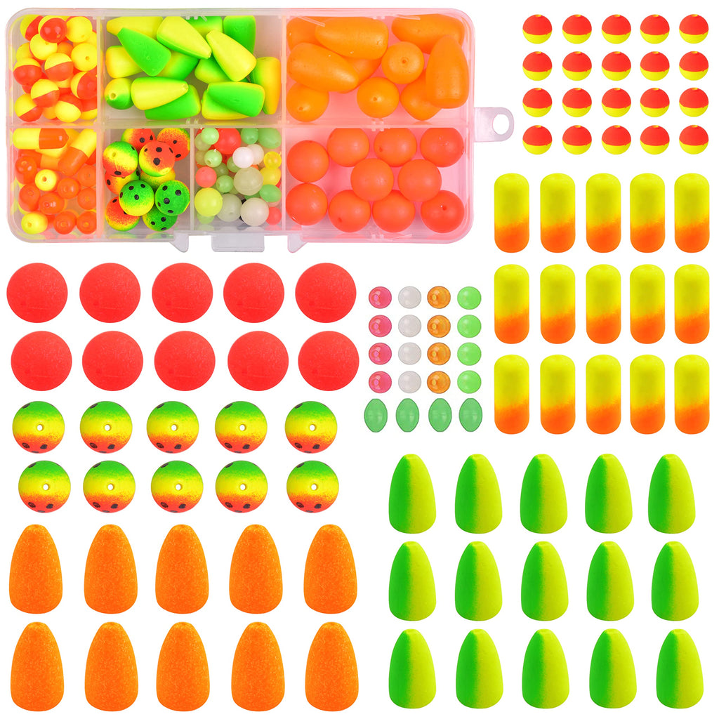 Surf Pompano Rig Floats Kit, Foam Snell Floats Cigar Float Pompano Rig Float for Surf Fishing Live Bait Rig Bottom Rig Walleye Rig Making Kit for Trout Catfish Walleye Crawler Harness 100Pcs/Box Pompano Fishing Floats Kit - BeesActive Australia